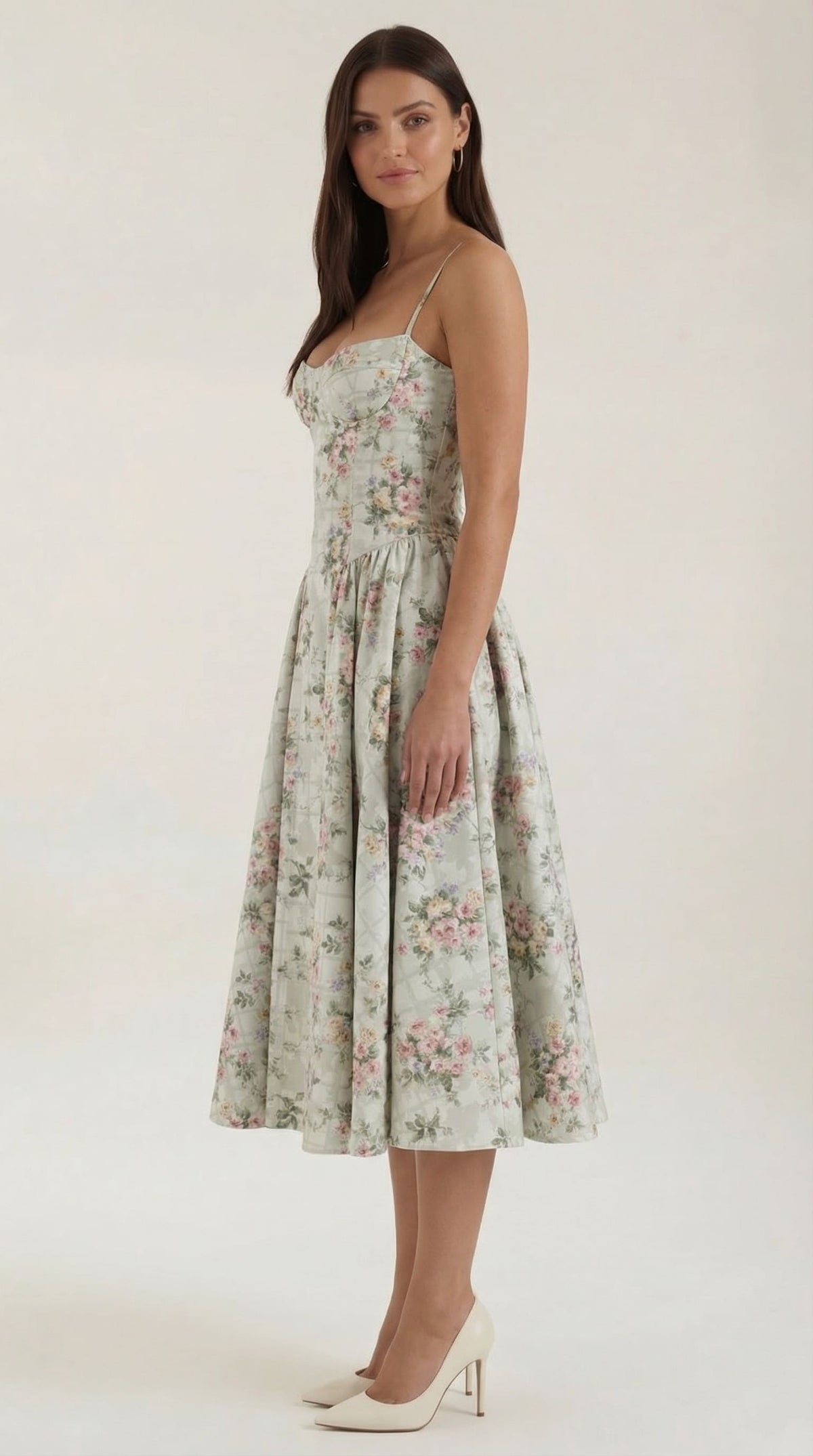 Karina Floral Corset Midi Dress