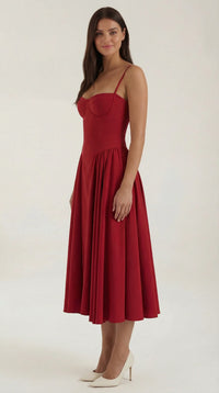 Karina Floral Corset Midi Dress