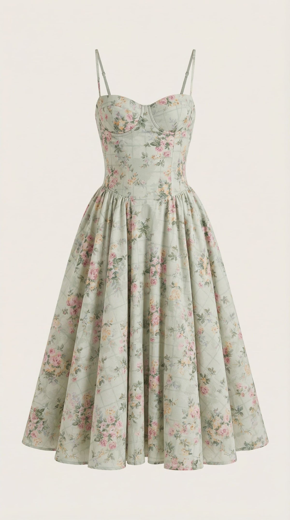Karina Floral Corset Midi Dress