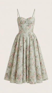 Karina Floral Corset Midi Dress