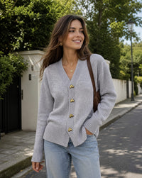 Serafina V-Neck Button Front Cardigan