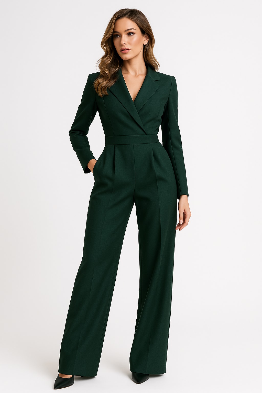 Cerys Wrap Front Tailored Jumpsuit