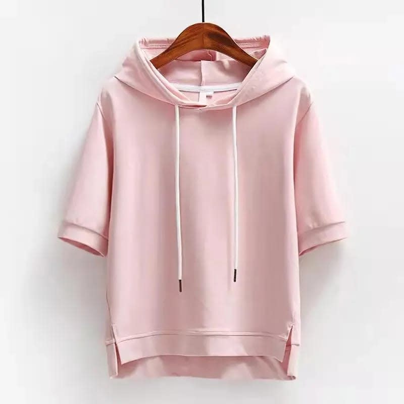 Elke Cotton Short Sleeve Hoodie_1