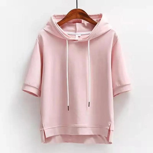 Elke Cotton Short Sleeve Hoodie_1
