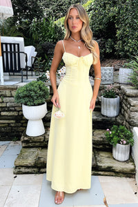 Amaya Wedding Guest Spaghetti Strap Corset Maxi Dress