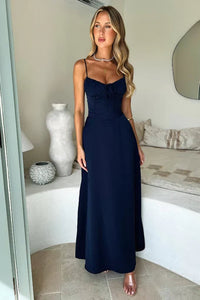 Amaya Wedding Guest Spaghetti Strap Corset Maxi Dress
