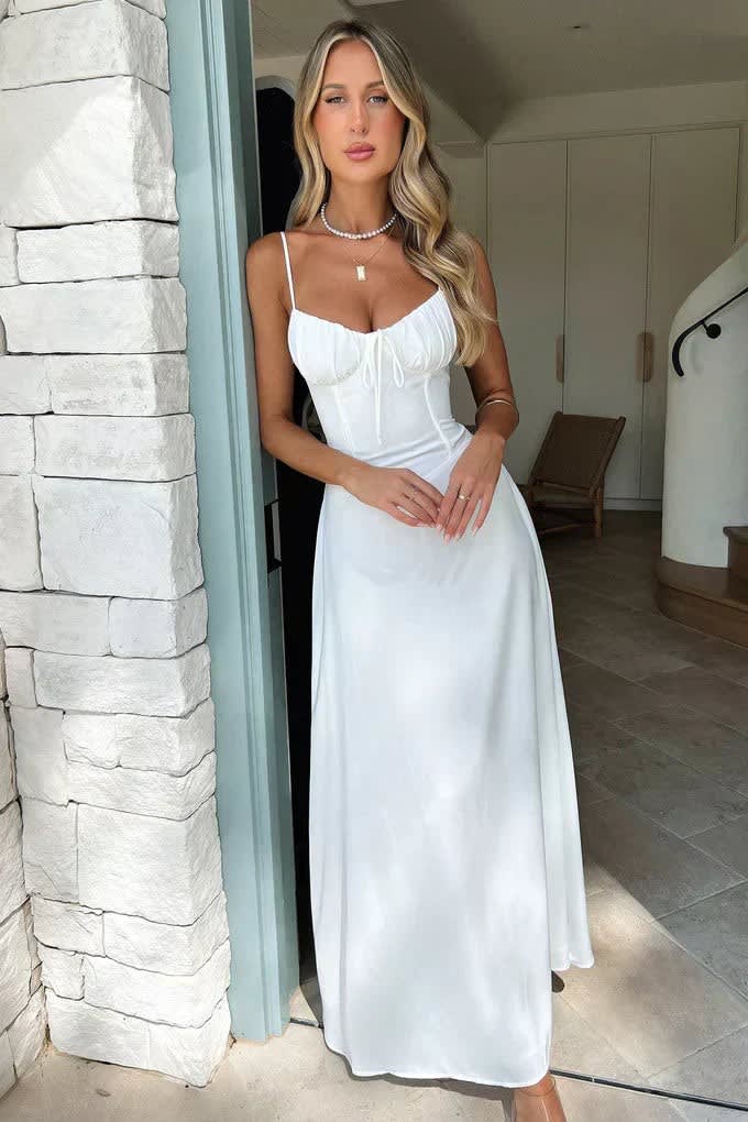 Amaya Wedding Guest Spaghetti Strap Corset Maxi Dress_8