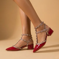 Juliette Prescott Studded Block Heel Pumps