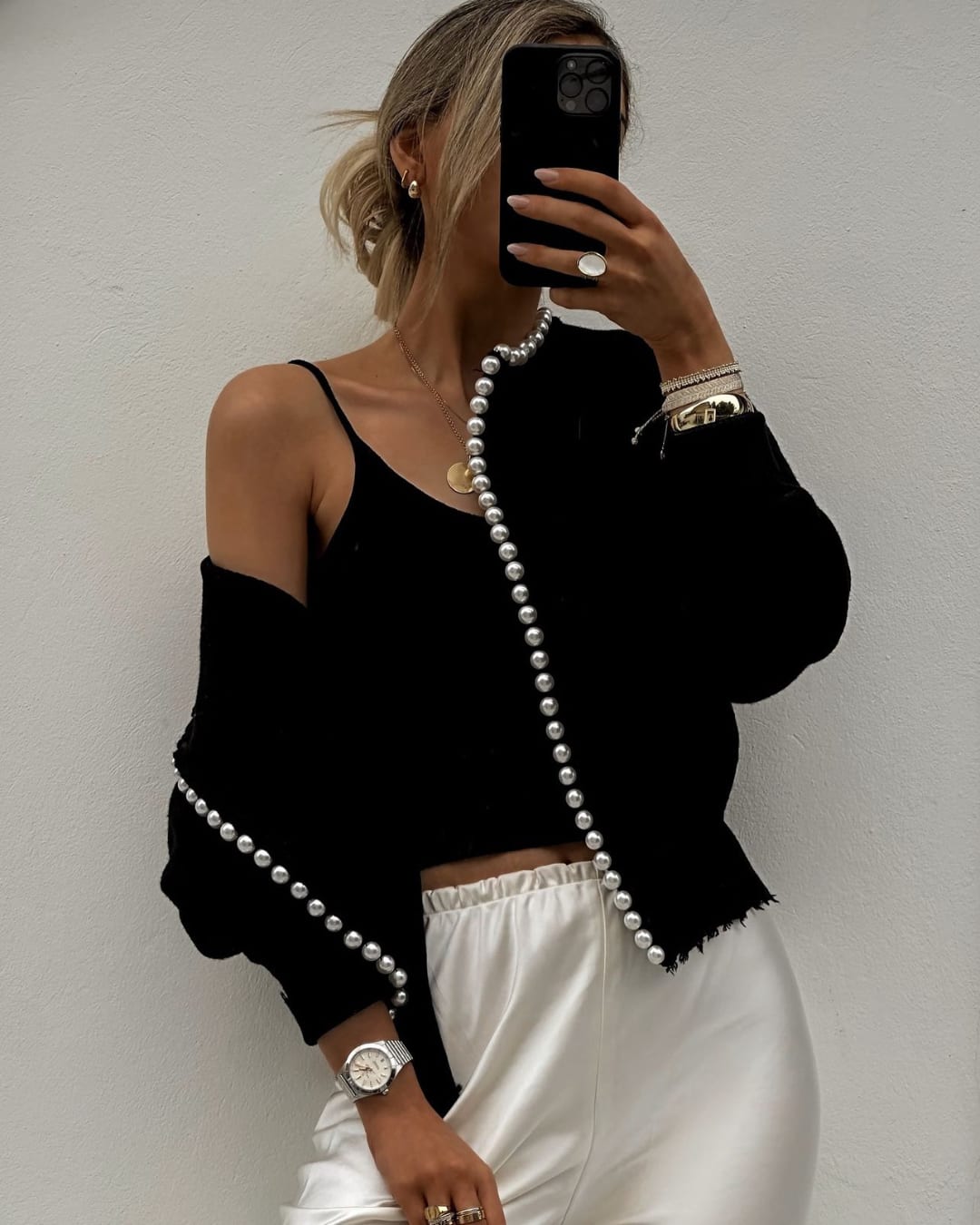 Kylie Pearl Trim Knit Cardigan_3