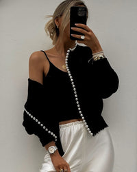 Kylie Pearl Trim Knit Cardigan