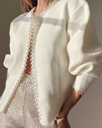 Kylie Pearl Trim Knit Cardigan