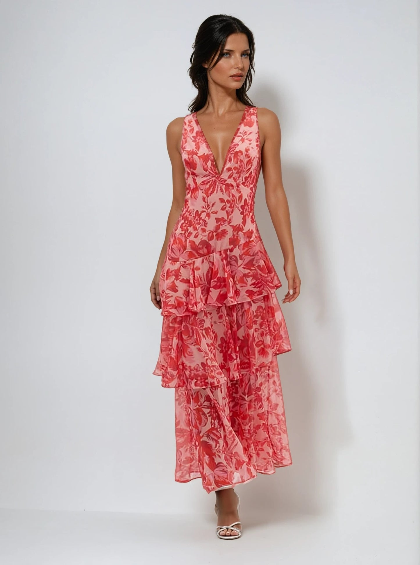 Kalinda Floral Ruffle Midi Dress_1