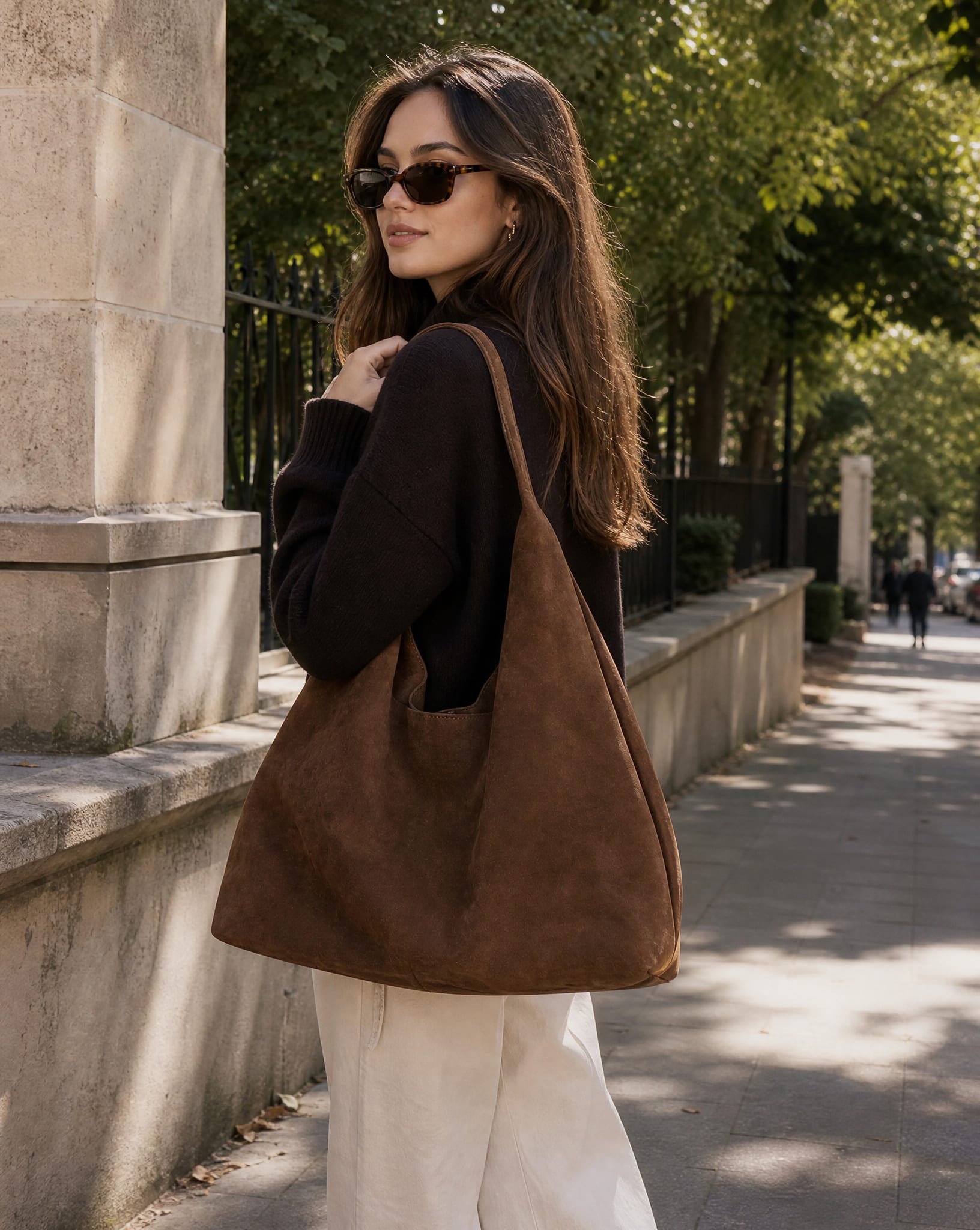 Nia Vegan Suede Slouchy Tote Bag