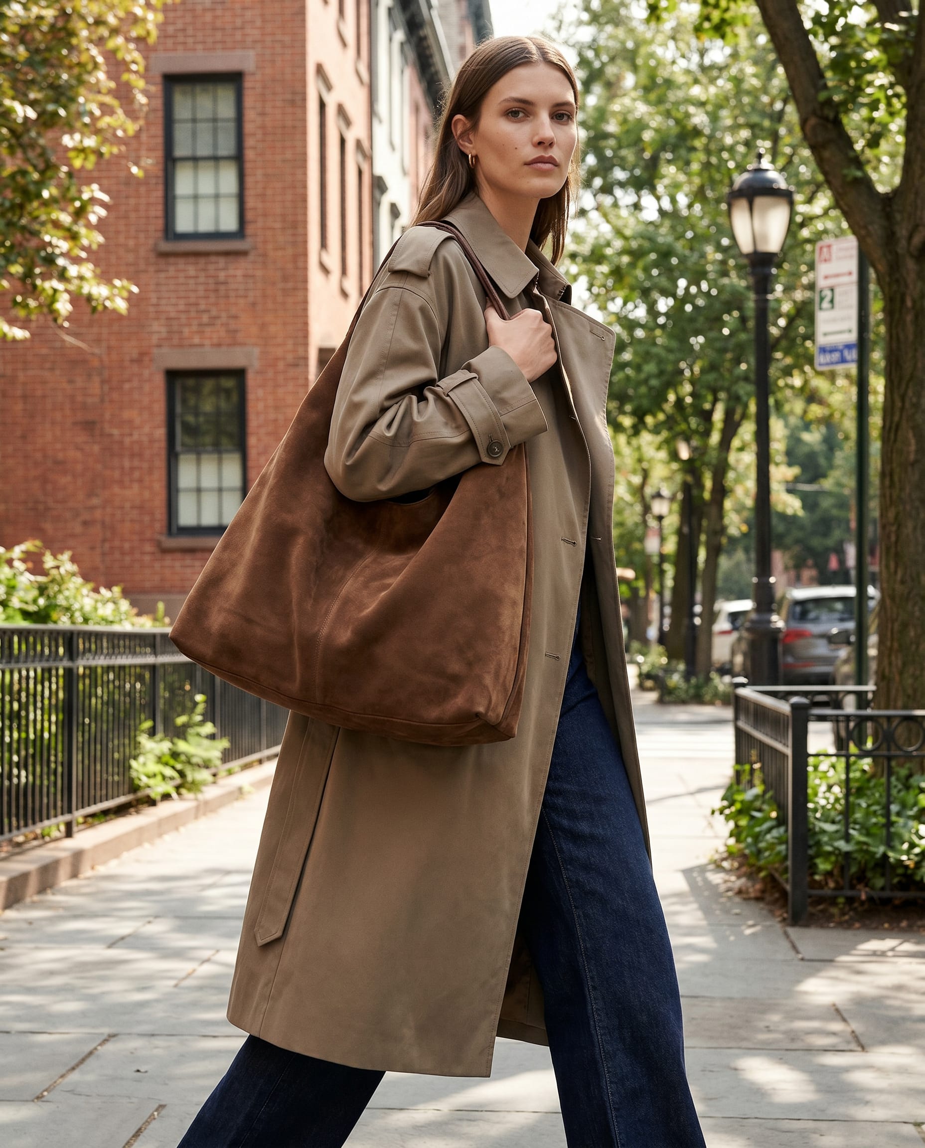 Nia Vegan Suede Slouchy Tote Bag