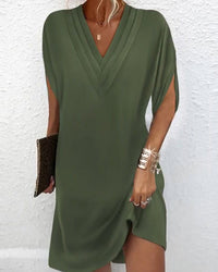 Sara V-Neck Split Sleeve Shift Mini Dress