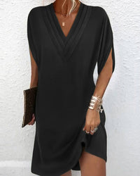 Sara V-Neck Split Sleeve Shift Mini Dress