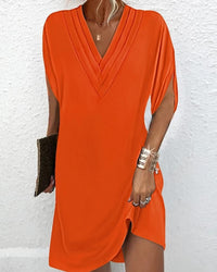 Sara V-Neck Split Sleeve Shift Mini Dress