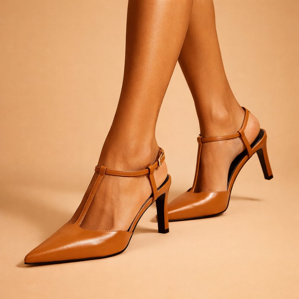 Lavinia Barlowe Leather T Strap Heels