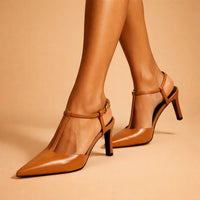 Lavinia Barlowe Leather T Strap Heels
