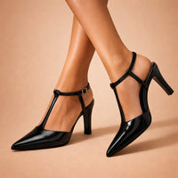 Lavinia Barlowe Leather T Strap Heels