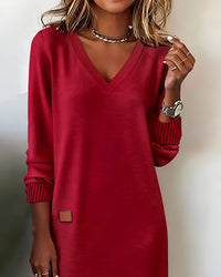 June V-Neck Knit Midi Dress