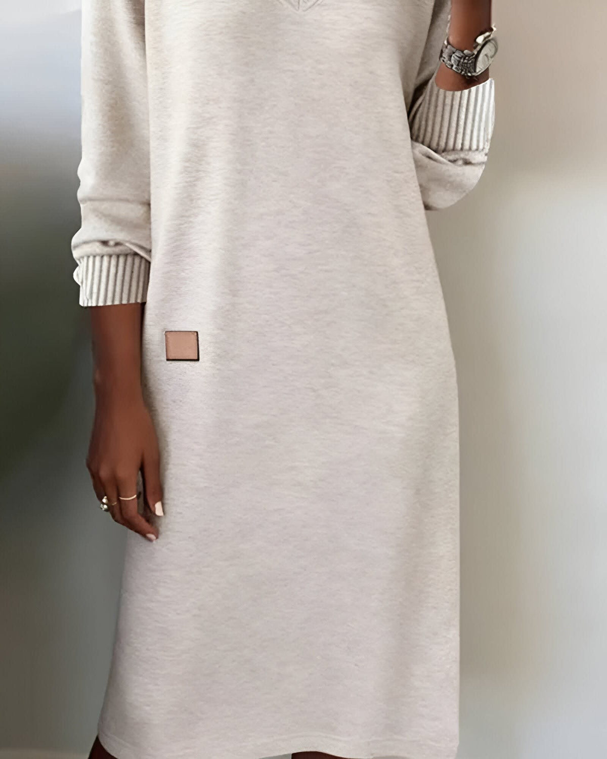 June V-Neck Knit Midi Dress