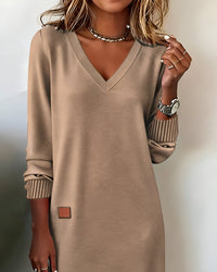 June V-Neck Knit Midi Dress