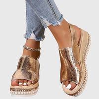 Eloise Metallic Wedge Orthopedic Sandals