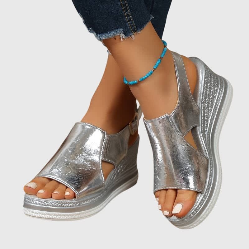 Eloise Metallic Wedge Orthopedic Sandals