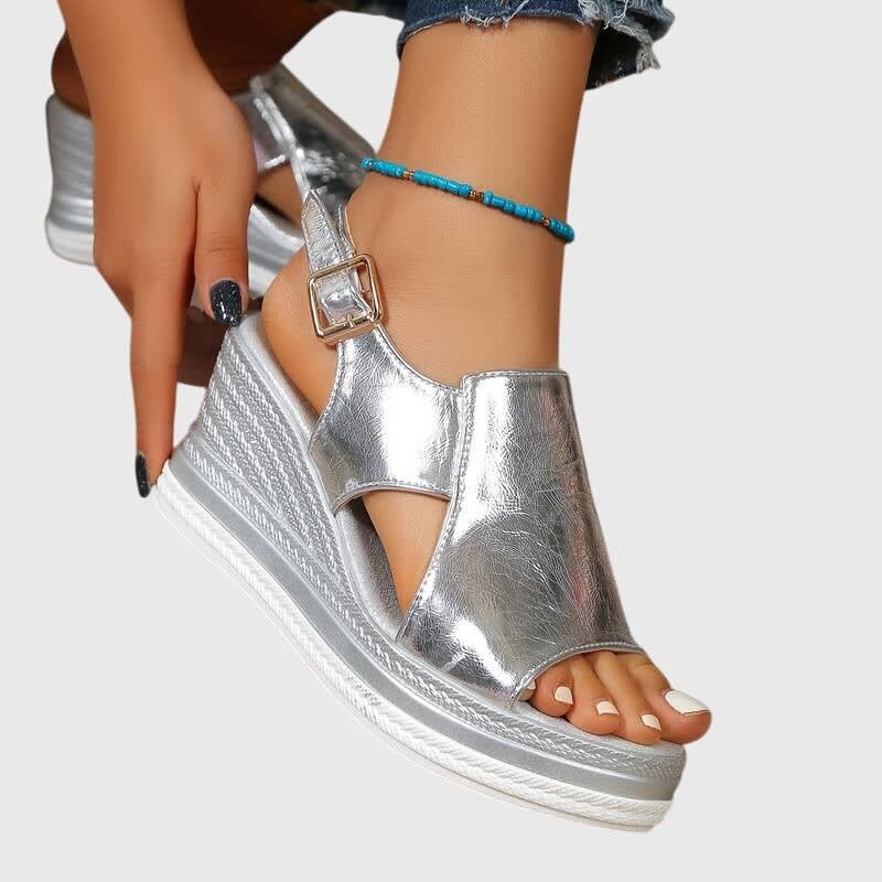 Eloise Metallic Wedge Orthopedic Sandals_4