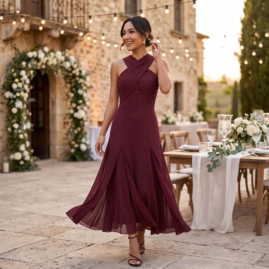 Sofia Chiffon Wedding Guest Maxi Dress