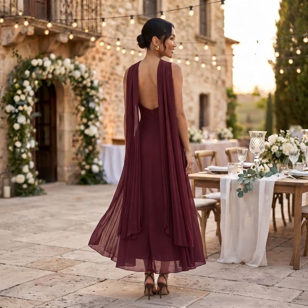 Sofia Chiffon Wedding Guest Maxi Dress