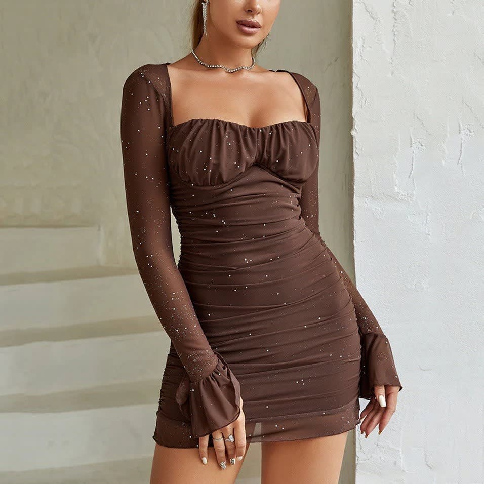 Joanne Long Sleeve Cocktail Mini Dress_6