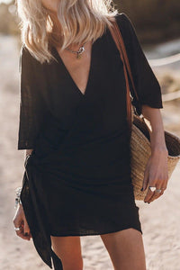 Mackenzie Wrap V-Neck Beach Mini Dress