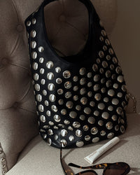 Vesper Studded Slouchy Shoulder Bag