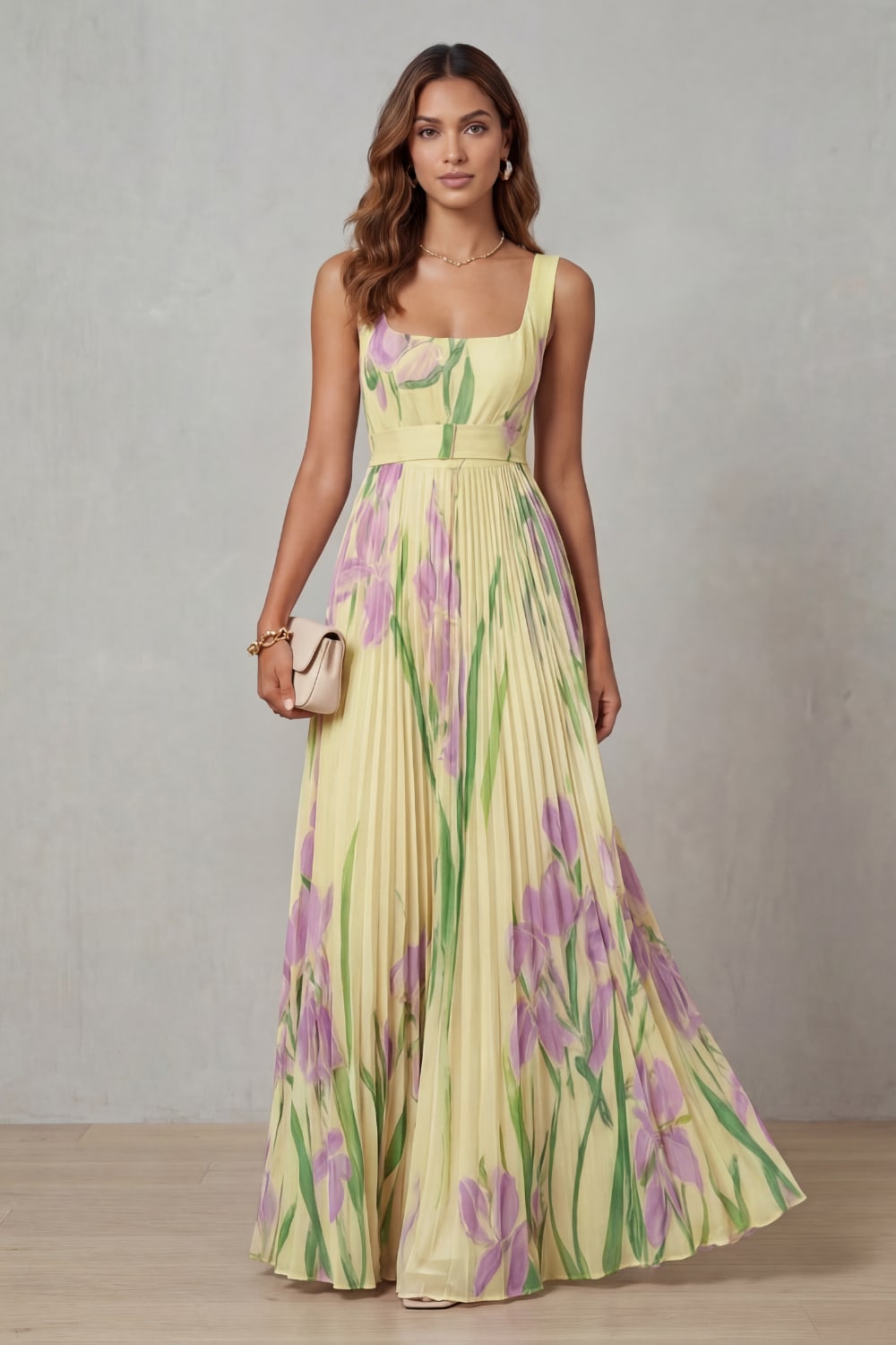 Gabriella Floral Pleated Maxi Dress_10