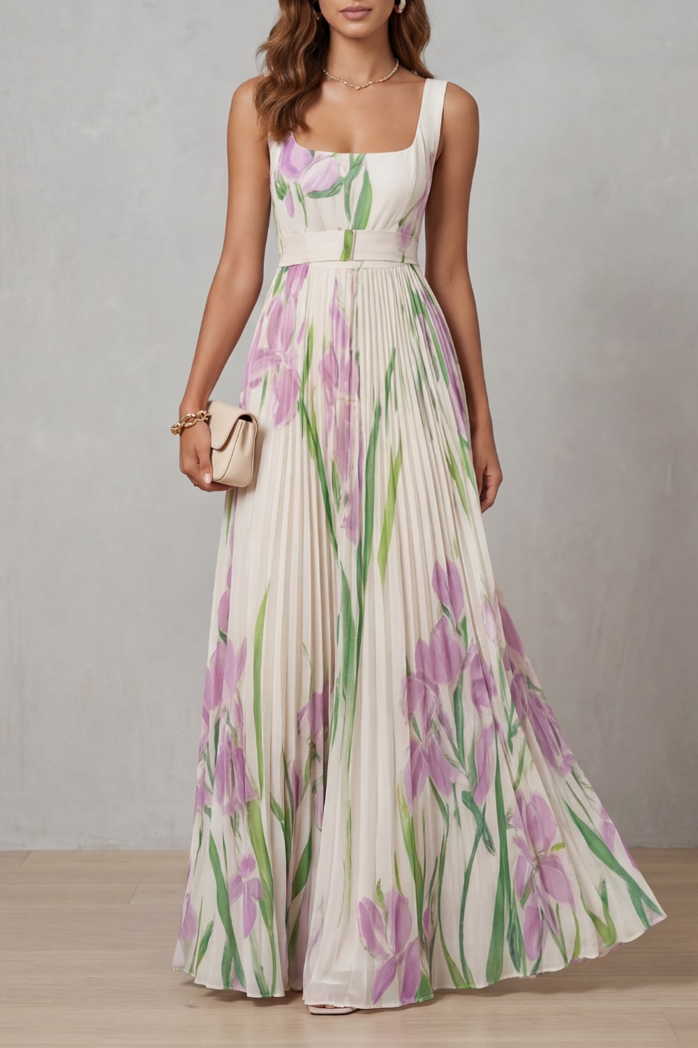 Gabriella Floral Pleated Maxi Dress_11