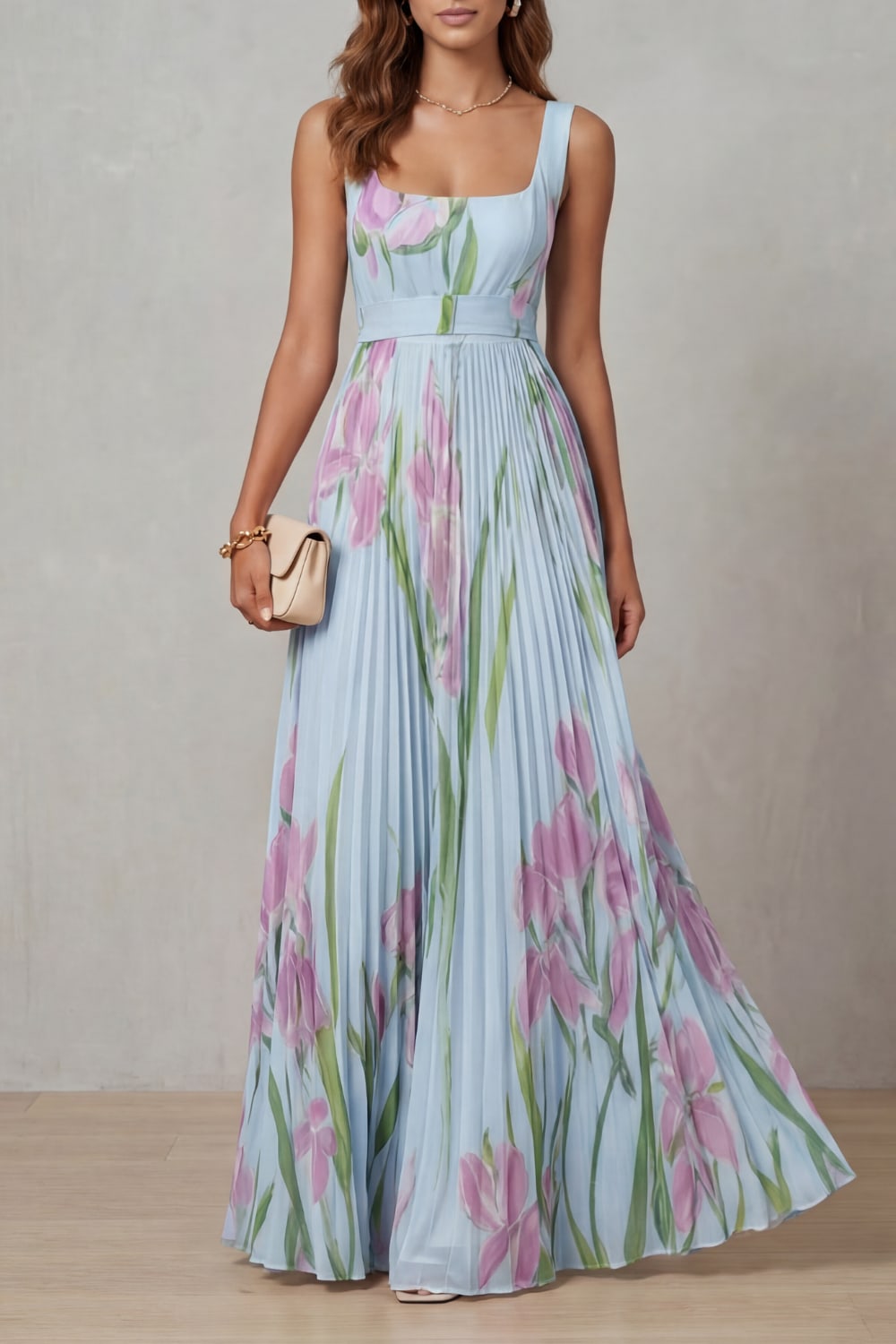 Gabriella Floral Pleated Maxi Dress_5