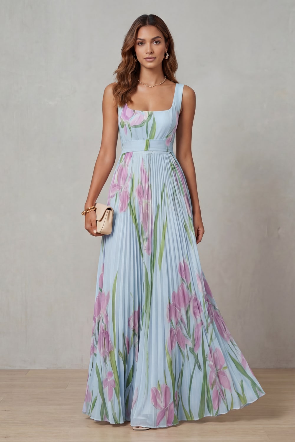 Gabriella Floral Pleated Maxi Dress_6