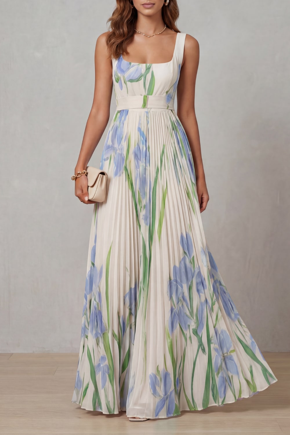 Gabriella Floral Pleated Maxi Dress