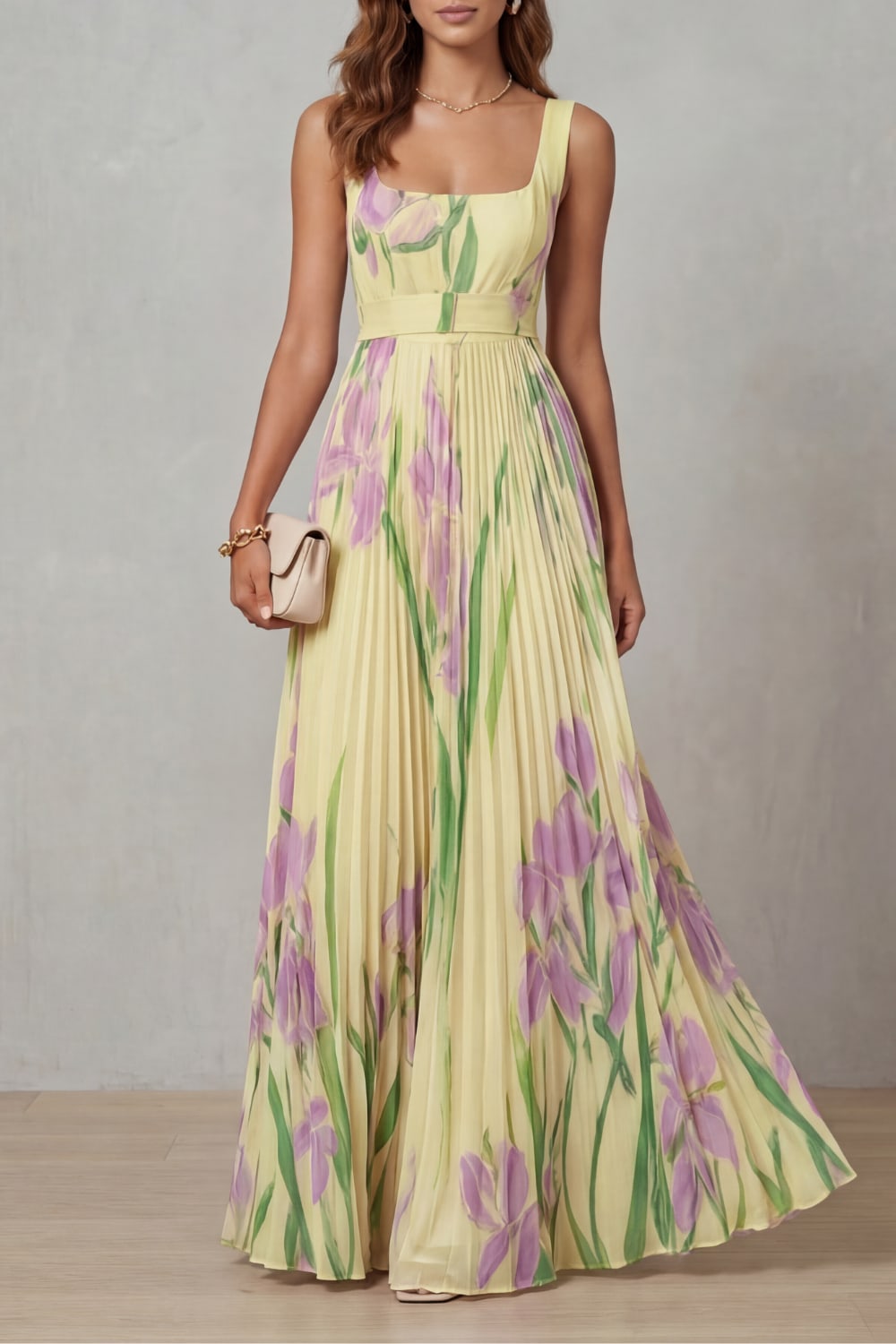 Gabriella Floral Pleated Maxi Dress