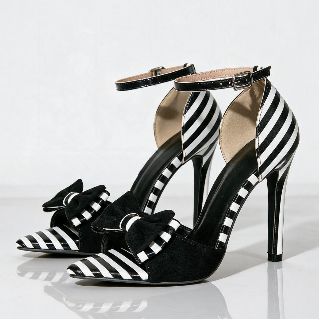 Sanna Striped Bow Pumps_5