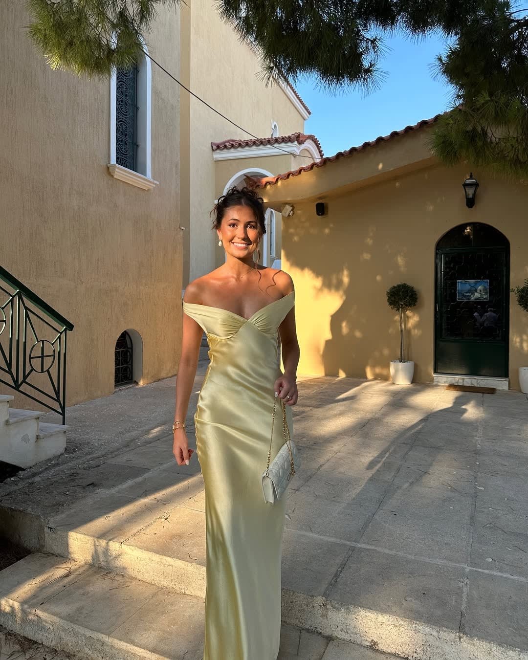 Eliza Wedding Guest Off-Shoulder Satin Maxi Dress_4