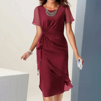 Lilly Ruffle Flutter Sleeve Wrap Midi Dress
