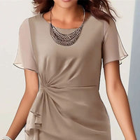 Lilly Ruffle Flutter Sleeve Wrap Midi Dress
