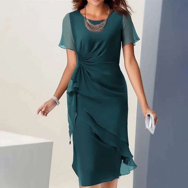 Lilly Ruffle Flutter Sleeve Wrap Midi Dress_11