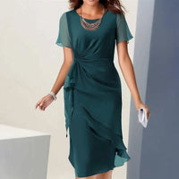 Lilly Ruffle Flutter Sleeve Wrap Midi Dress