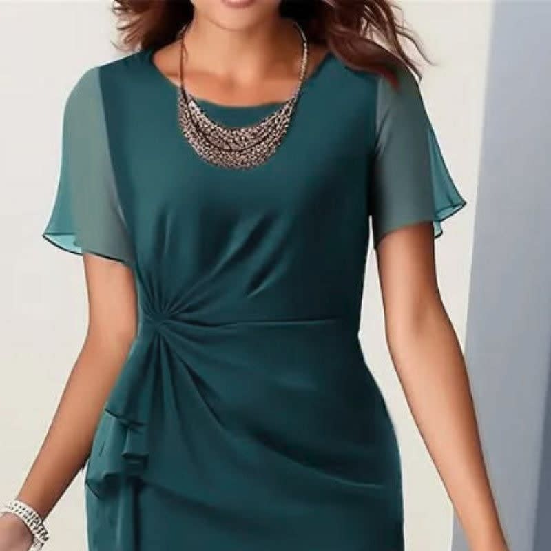 Lilly Ruffle Flutter Sleeve Wrap Midi Dress_13
