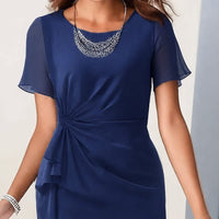 Lilly Ruffle Flutter Sleeve Wrap Midi Dress