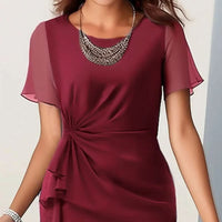 Lilly Ruffle Flutter Sleeve Wrap Midi Dress